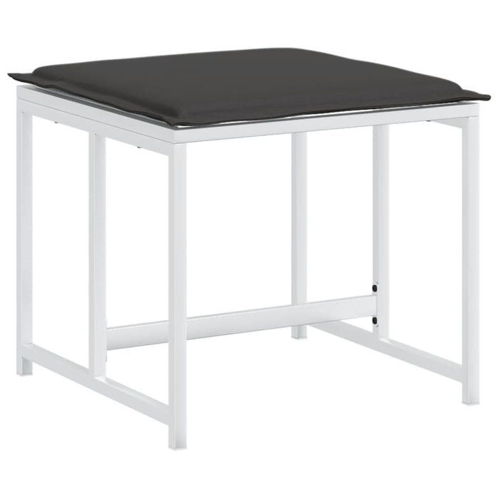 Set mobilier de grădină, 9 piese, cu perne, alb, textilenă - WALTI WALTI