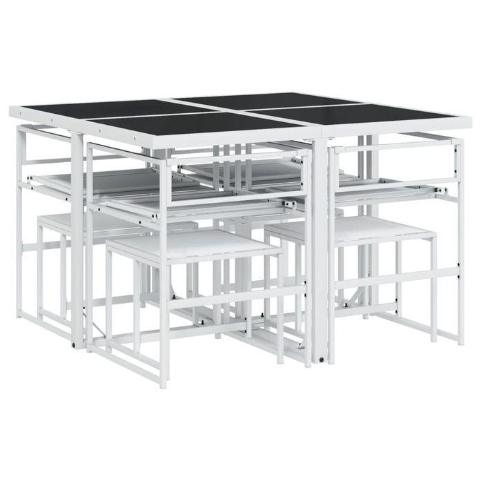 Set mobilier de grădină, 9 piese, cu perne, alb, textilenă - WALTI WALTI