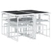 Set mobilier de grădină, 9 piese, cu perne, alb, textilenă - WALTI WALTI