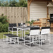 Set mobilier de grădină, 9 piese, cu perne, alb, textilenă - WALTI WALTI
