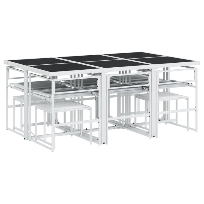 Set mobilier de grădină, 11 piese, cu perne, alb, textilenă - WALTI WALTI