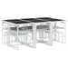 Set mobilier de grădină, 11 piese, cu perne, alb, textilenă - WALTI WALTI