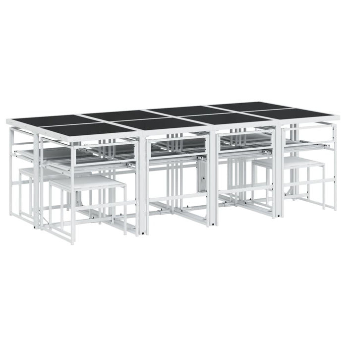 Set mobilier de grădină, 13 piese, cu perne, alb, textilenă - WALTI WALTI