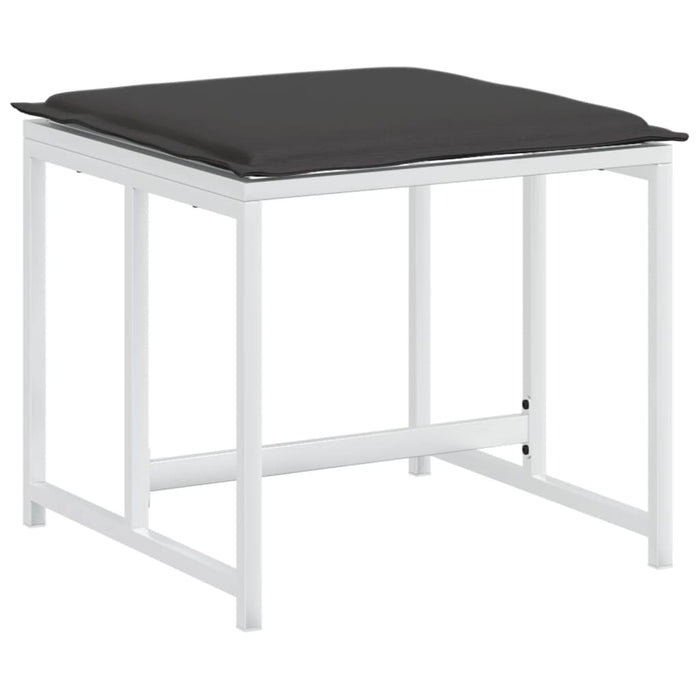 Set mobilier de grădină, 15 piese, cu perne, alb, textilenă - WALTI WALTI
