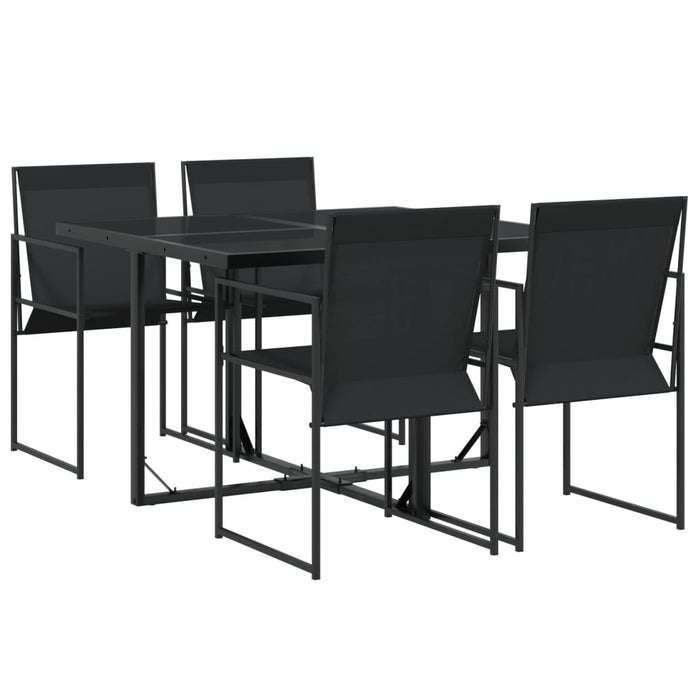 Set mobilier de grădină, 5 piese, negru, textilenă - WALTI WALTI