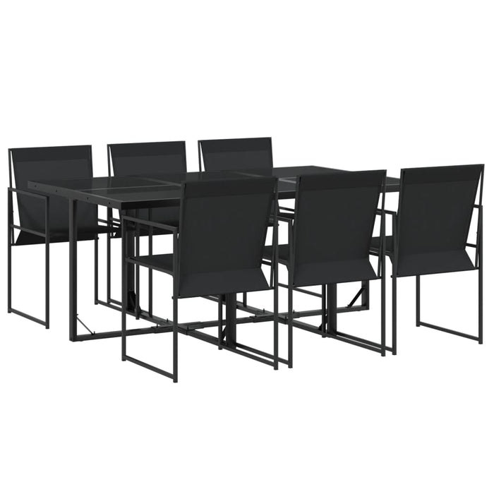Set mobilier de grădină, 7 piese, negru, textilenă - WALTI WALTI