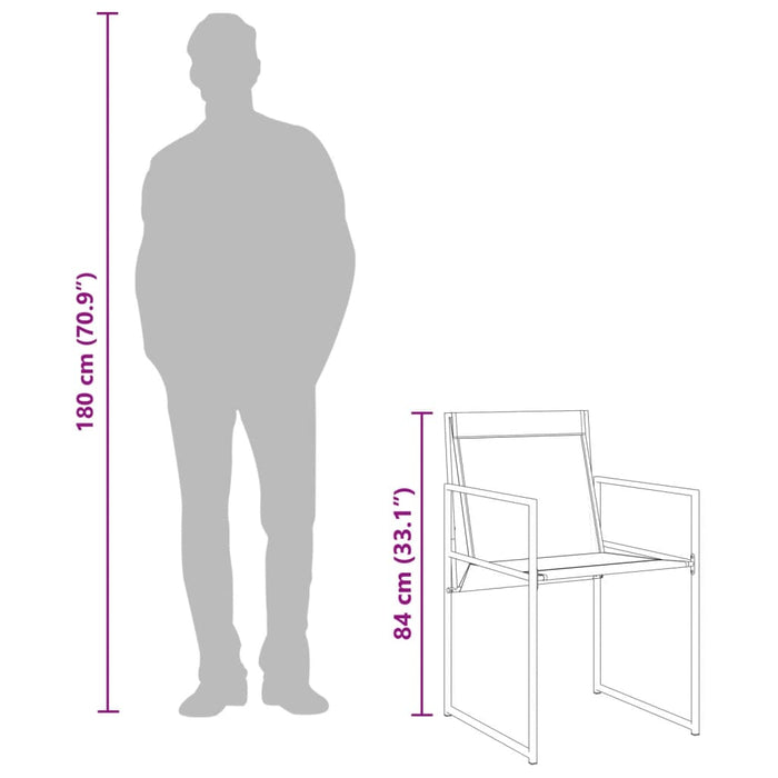 Set mobilier de grădină, 7 piese, negru, textilenă - WALTI WALTI