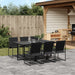 Set mobilier de grădină, 7 piese, negru, textilenă - WALTI WALTI