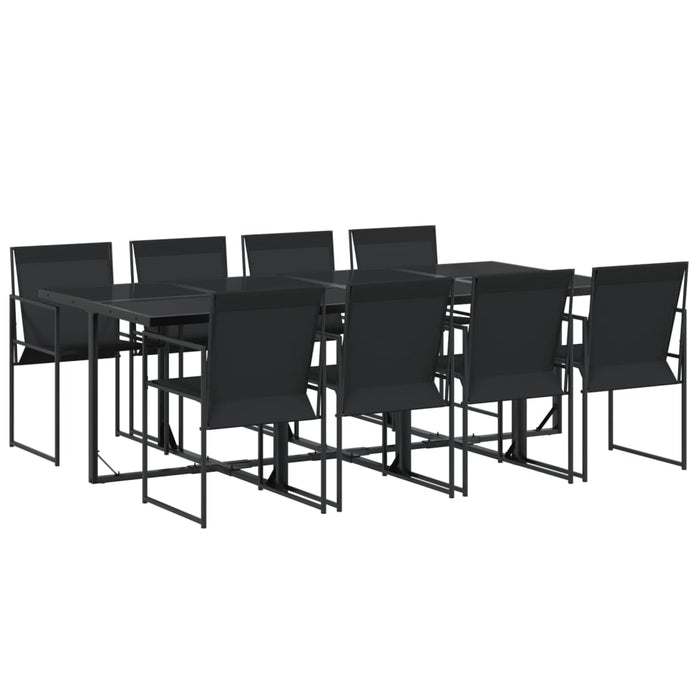 Set mobilier de grădină, 9 piese, negru, textilenă - WALTI WALTI