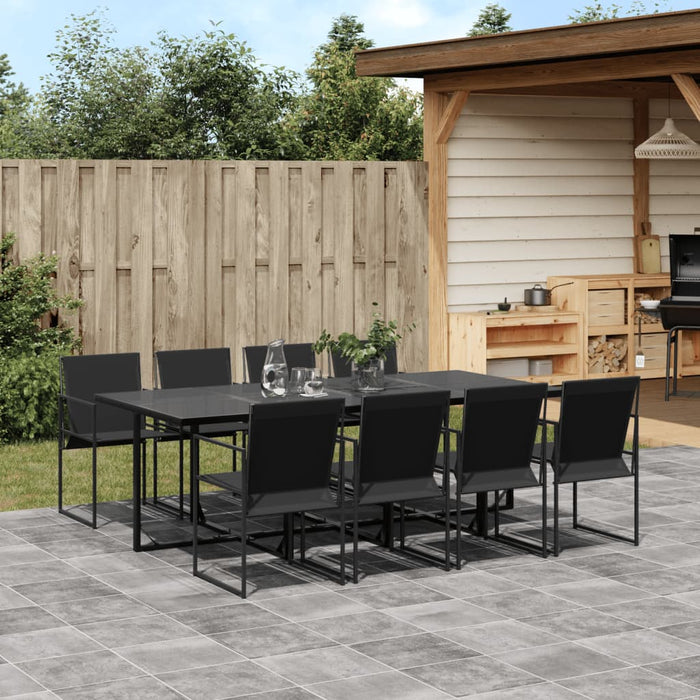Set mobilier de grădină, 9 piese, negru, textilenă - WALTI WALTI