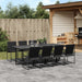 Set mobilier de grădină, 9 piese, negru, textilenă - WALTI WALTI