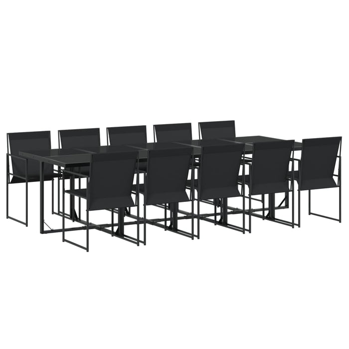 Set mobilier de grădină, 11 piese, negru, textilenă - WALTI WALTI