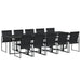 Set mobilier de grădină, 11 piese, negru, textilenă - WALTI WALTI