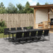 Set mobilier de grădină, 11 piese, negru, textilenă - WALTI WALTI