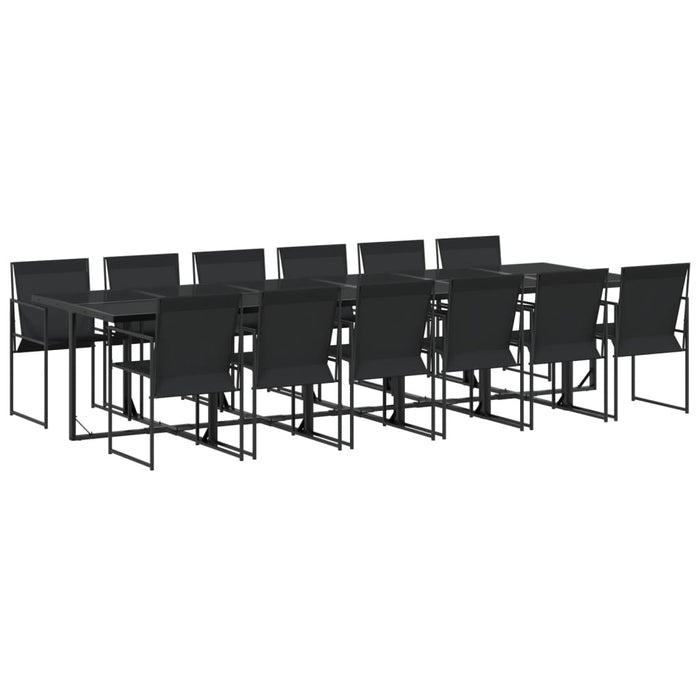 Set mobilier de grădină, 13 piese, negru, textilenă - WALTI WALTI