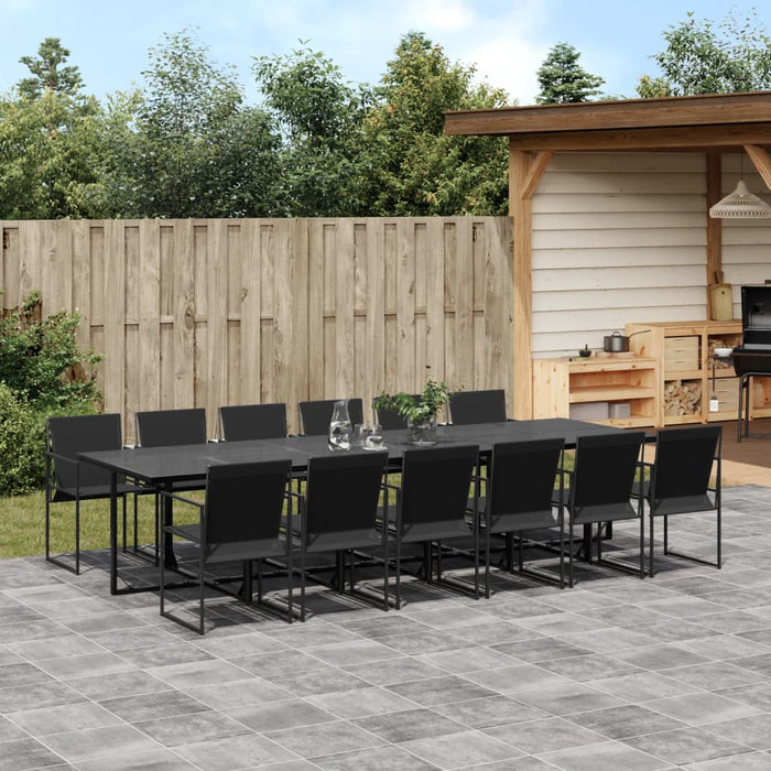 Set mobilier de grădină, 13 piese, negru, textilenă - WALTI WALTI