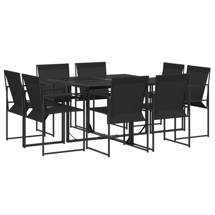 Set mobilier de grădină, 9 piese, negru, textilenă - WALTI WALTI