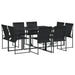 Set mobilier de grădină, 9 piese, negru, textilenă - WALTI WALTI