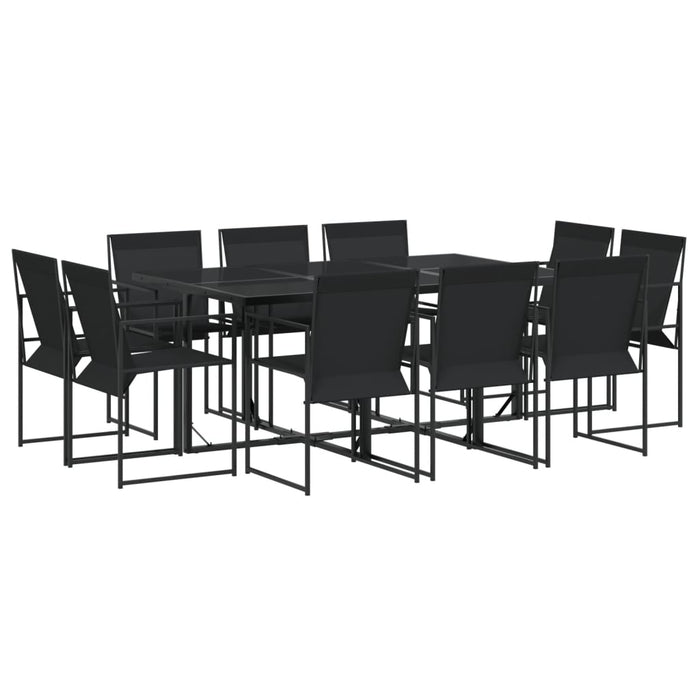 Set mobilier de grădină, 11 piese, negru, textilenă - WALTI WALTI