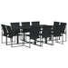 Set mobilier de grădină, 11 piese, negru, textilenă - WALTI WALTI