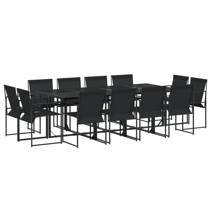 Set mobilier de grădină, 13 piese, negru, textilenă - WALTI WALTI