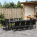 Set mobilier de grădină, 13 piese, negru, textilenă - WALTI WALTI