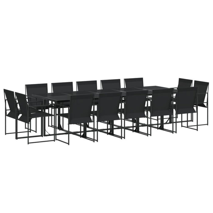 Set mobilier de grădină, 15 piese, negru, textilenă - WALTI WALTI