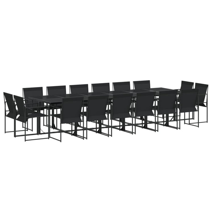 Set mobilier de grădină, 17 piese, negru, textilenă - WALTI WALTI