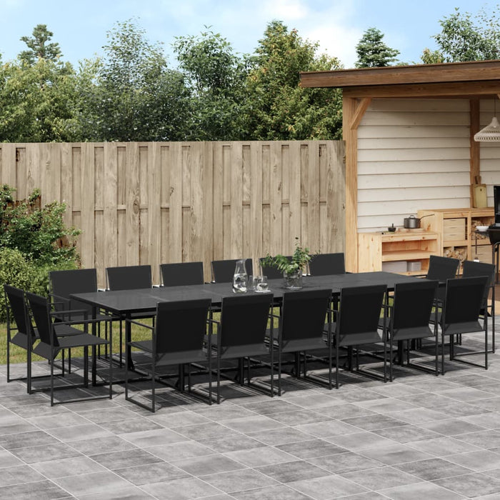 Set mobilier de grădină, 17 piese, negru, textilenă - WALTI WALTI