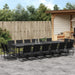 Set mobilier de grădină, 17 piese, negru, textilenă - WALTI WALTI