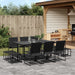 Set mobilier de grădină, 11 piese, negru, textilenă - WALTI WALTI