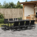 Set mobilier de grădină, 13 piese, negru, textilenă - WALTI WALTI