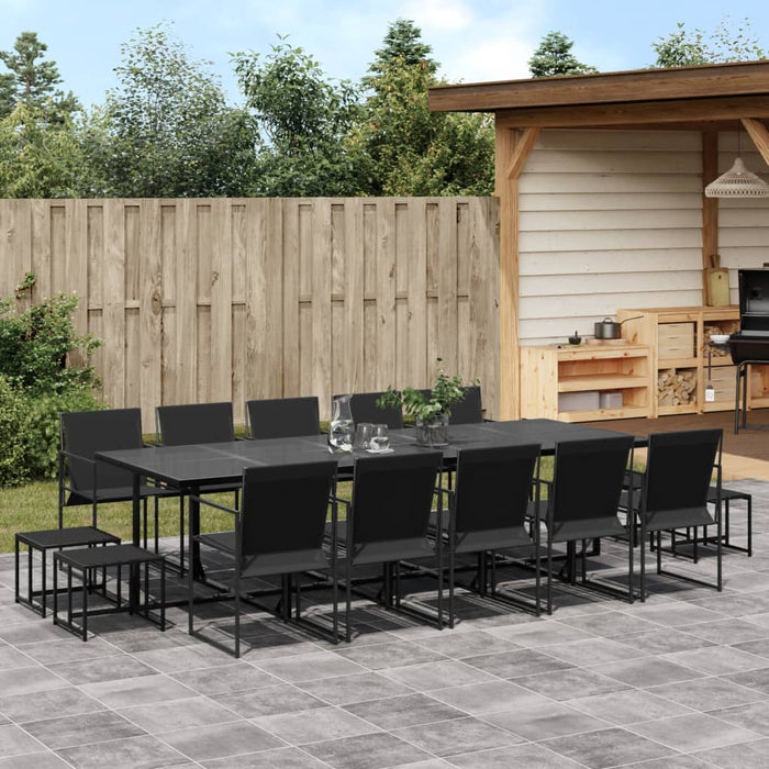 Set mobilier de grădină, 15 piese, negru, textilenă - WALTI WALTI
