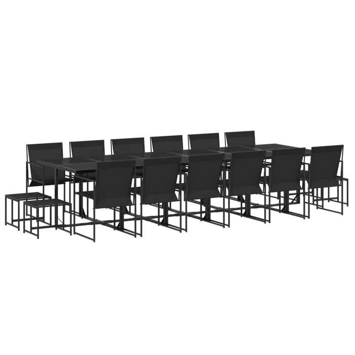 Set mobilier de grădină, 17 piese, negru, textilenă - WALTI WALTI