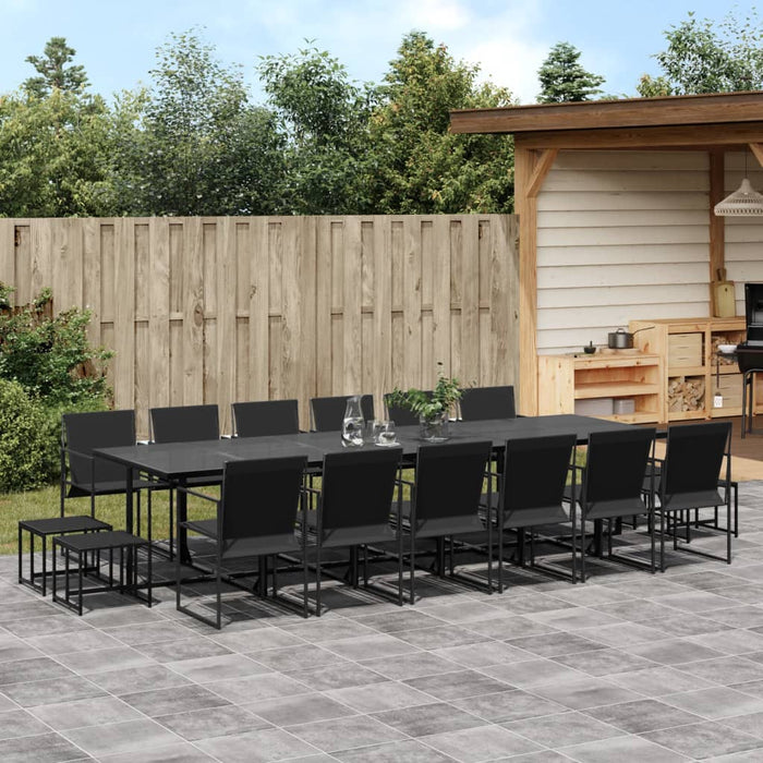 Set mobilier de grădină, 17 piese, negru, textilenă - WALTI WALTI