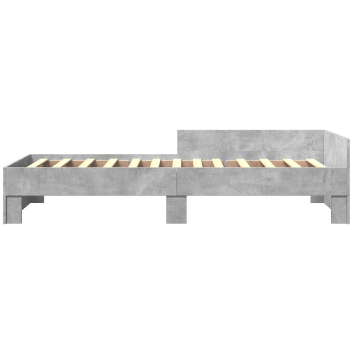 Cadru de pat, gri beton, 100x200 cm, lemn prelucrat - WALTI WALTI