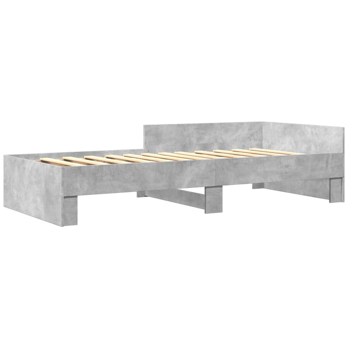 Cadru de pat, gri beton, 90x200 cm, lemn prelucrat WALTI