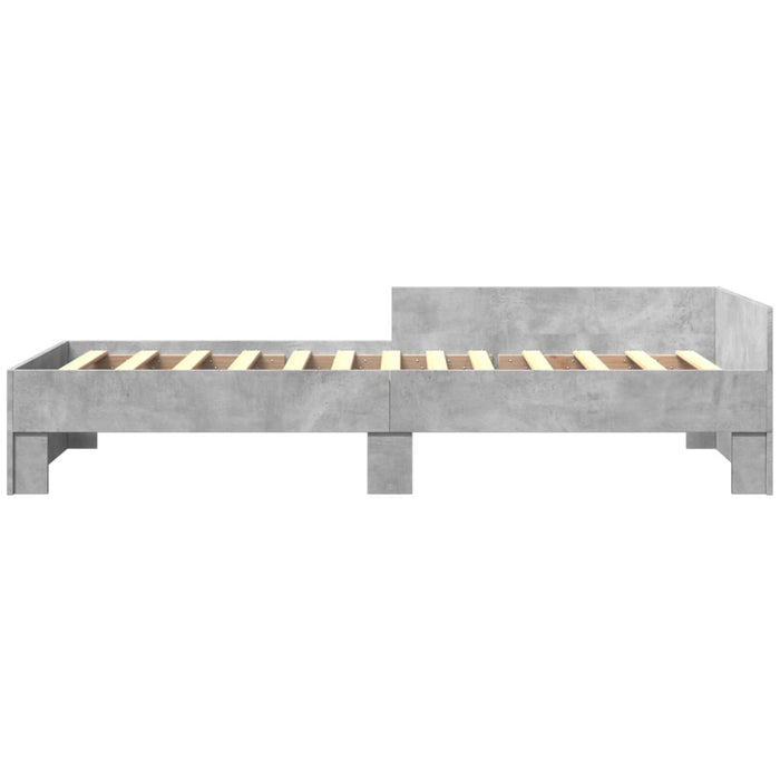 Cadru de pat, gri beton, 90x200 cm, lemn prelucrat WALTI