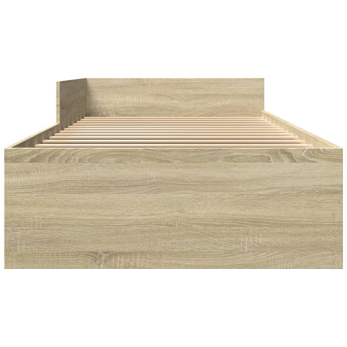 Cadru pat fără saltea, stejar sonoma 75x190 cm lemn prelucrat - WALTI WALTI