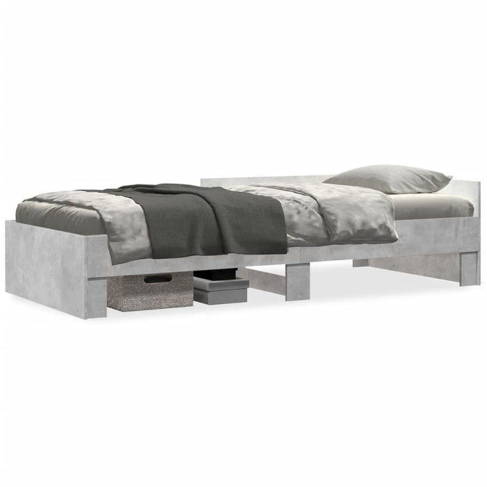 Cadru de pat, gri beton, 75x190 cm, lemn prelucrat - WALTI WALTI