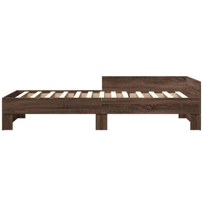 Cadru pat fără saltea, stejar maro 75x190 cm lemn prelucrat - WALTI WALTI