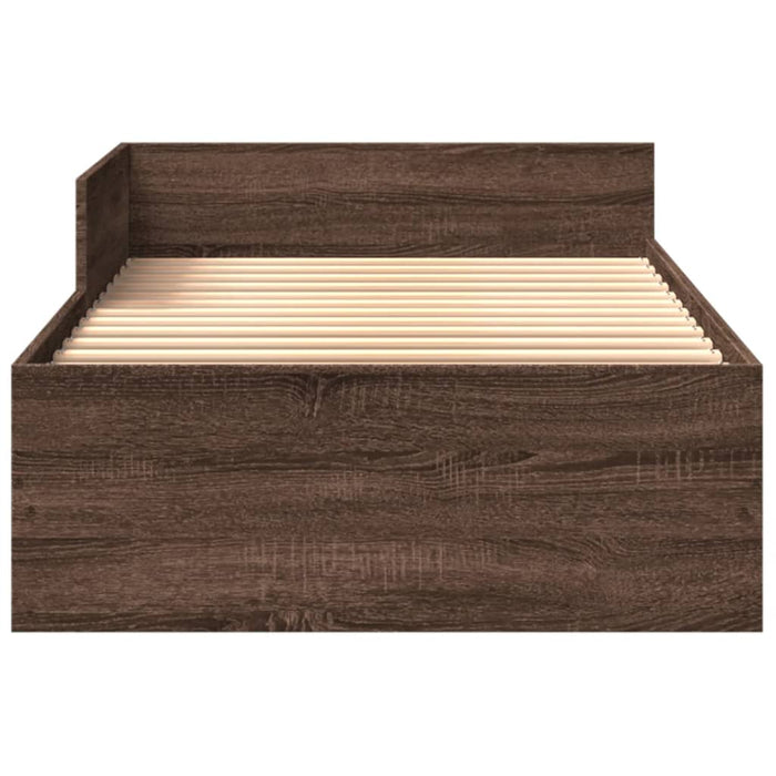 Cadru pat fără saltea, stejar maro 75x190 cm lemn prelucrat - WALTI WALTI