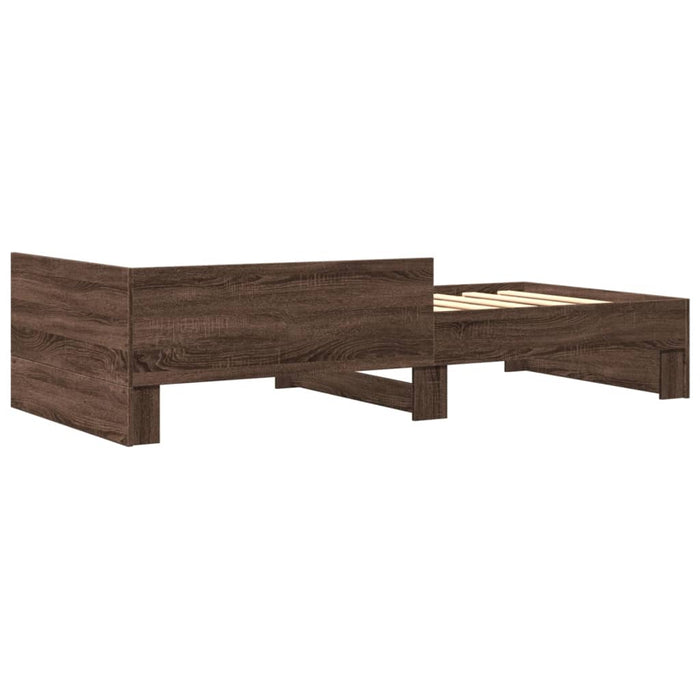 Cadru pat fără saltea, stejar maro 75x190 cm lemn prelucrat - WALTI WALTI
