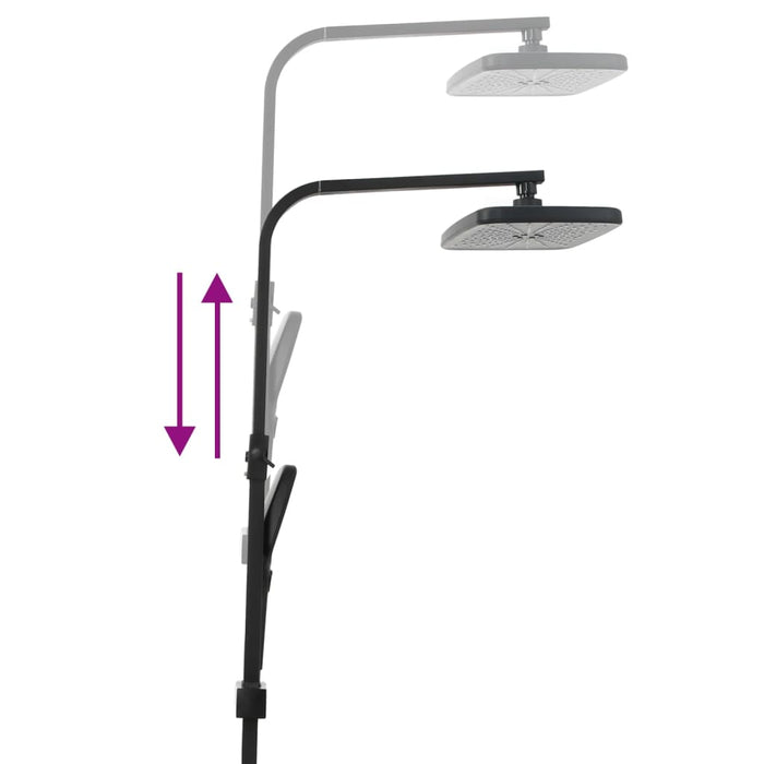 Set de duș cu două capete, mixer și furtun, negru, alamă - WALTI WALTI