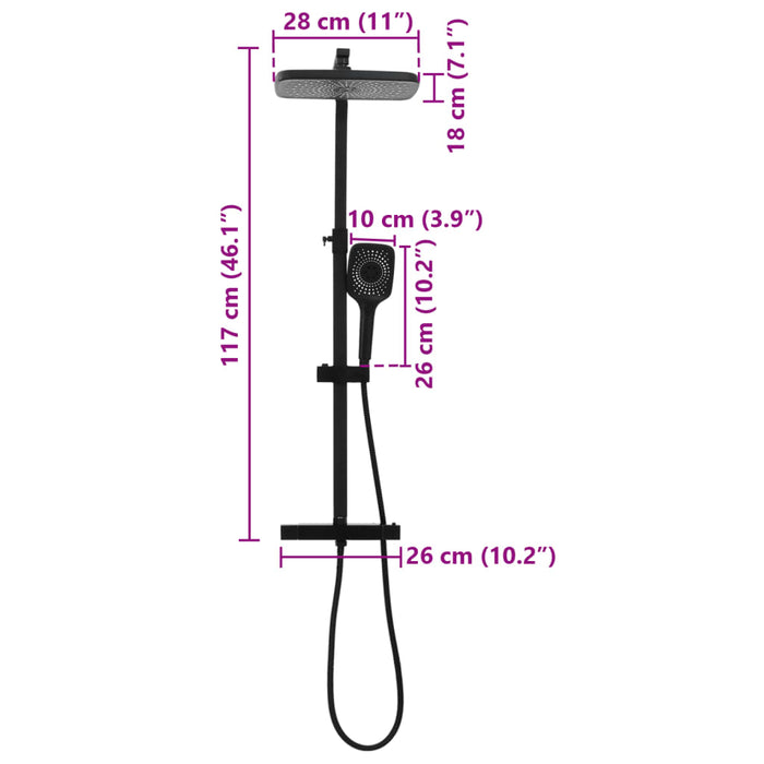 Set de duș cu două capete, mixer și furtun, negru, alamă - WALTI WALTI