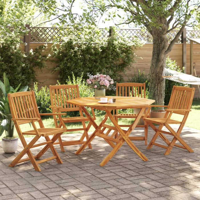Set mobilier de grădină pliabil, 5 piese, lemn masiv de acacia - WALTI WALTI