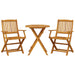 Set de bistro pliabil, 3 piese, lemn masiv de acacia - WALTI WALTI