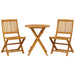 Set de bistro pliabil, 3 piese, lemn masiv de acacia - WALTI WALTI