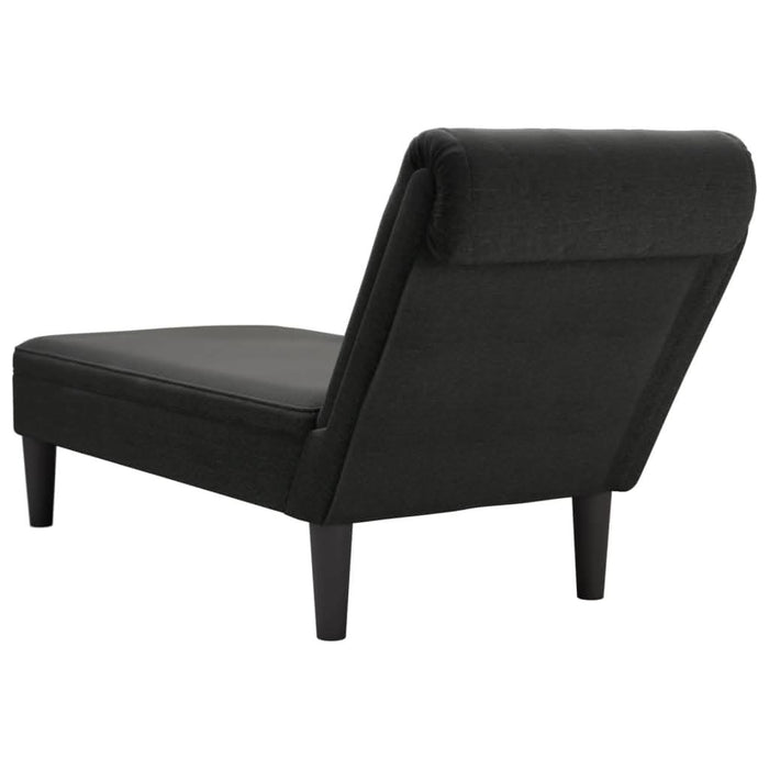 Șezlong cu pernă și cotieră dreaptă, negru, textil - WALTI WALTI