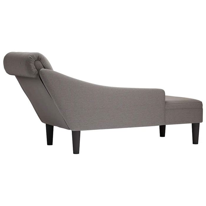 Șezlong cu pernă și cotieră dreaptă, gri taupe, textil WALTI
